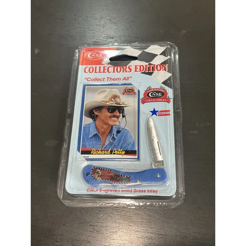 Lot Of 2 Vtg Case Knife Richard Petty Collectors Edition Knife Blue